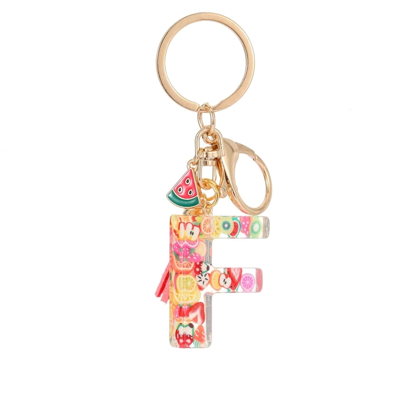 Cute Letter Tassel Watermelon Resin Unisex Keychain