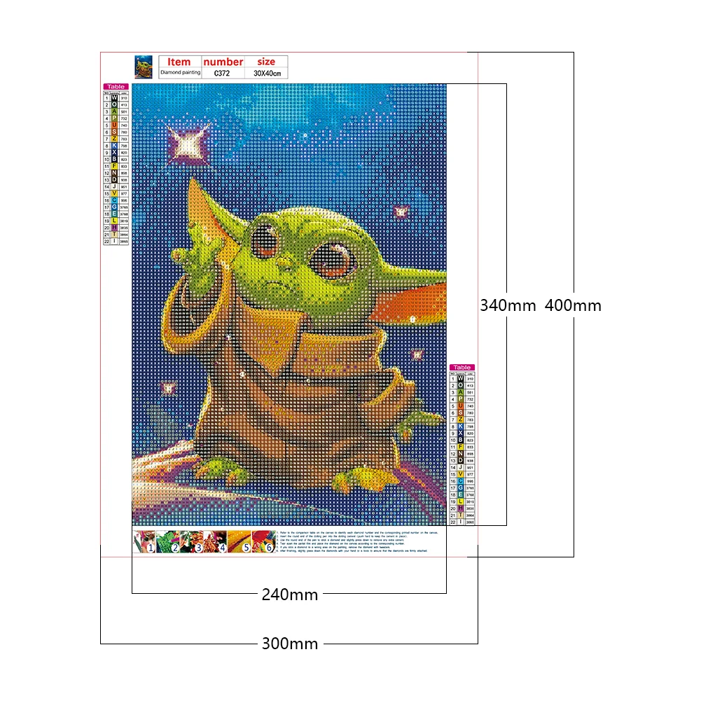 Diamond Painting - Full Round Drill - Yoda(30*40cm)