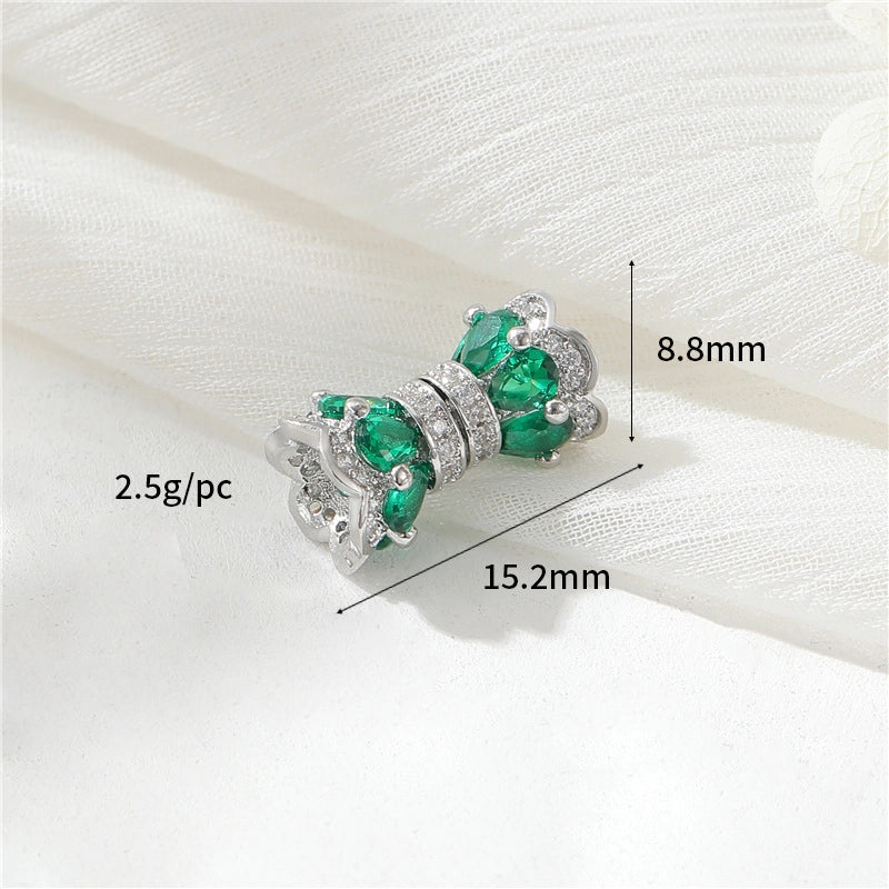 Zhongxing 14K Color Retaining Micro Inlaid Zircon Screw Buckle Small Waist Pearl Buckle DIY Bracelet Necklace Connecting Buckle Accessories