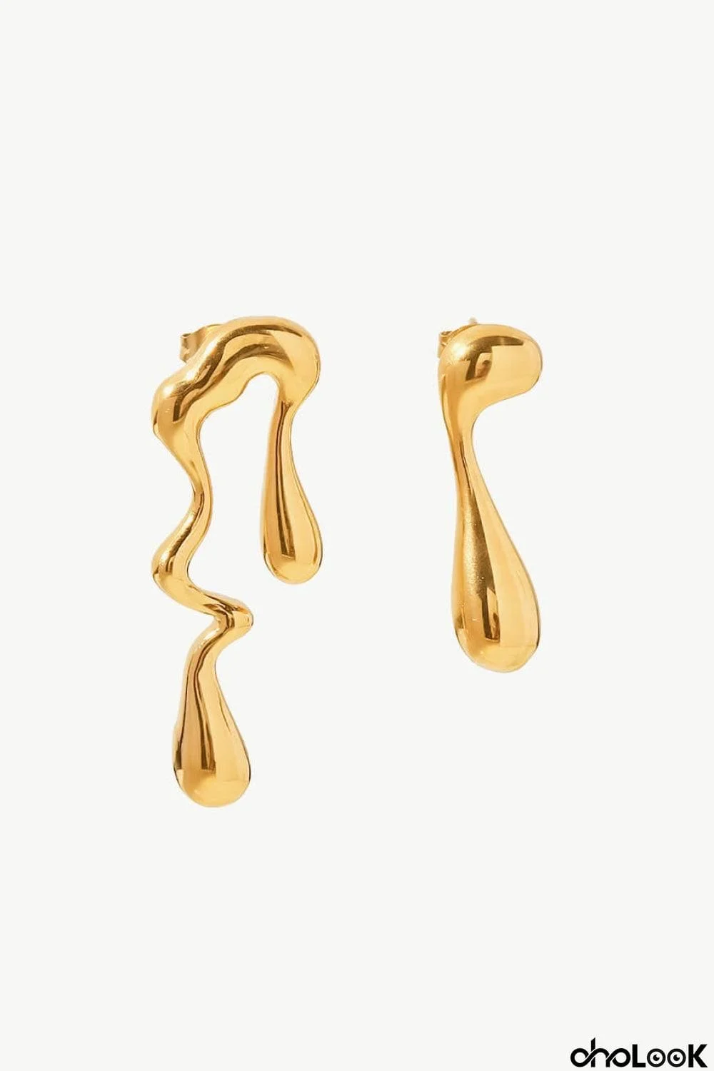 18K Gold Plated Geometric Mismatched Earrings