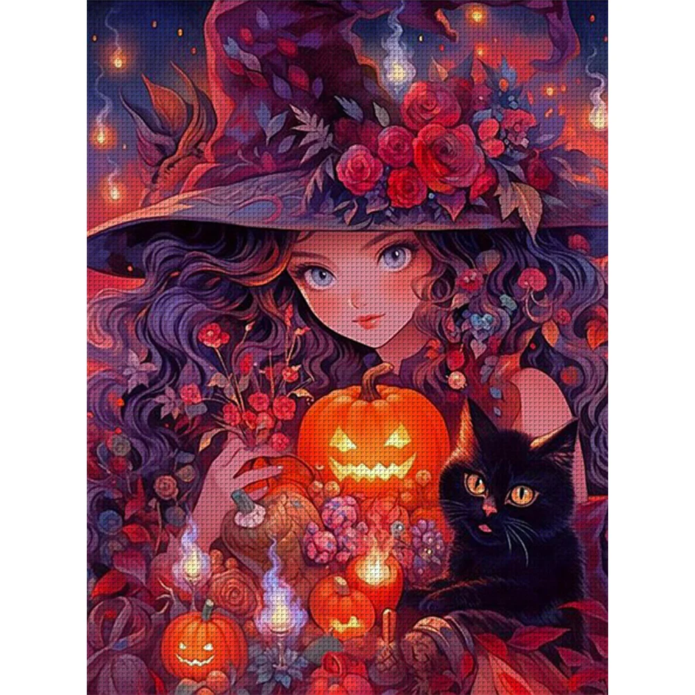 11CT Full Stamped Cross Stitch - Witches(Canvas|50*65CM)