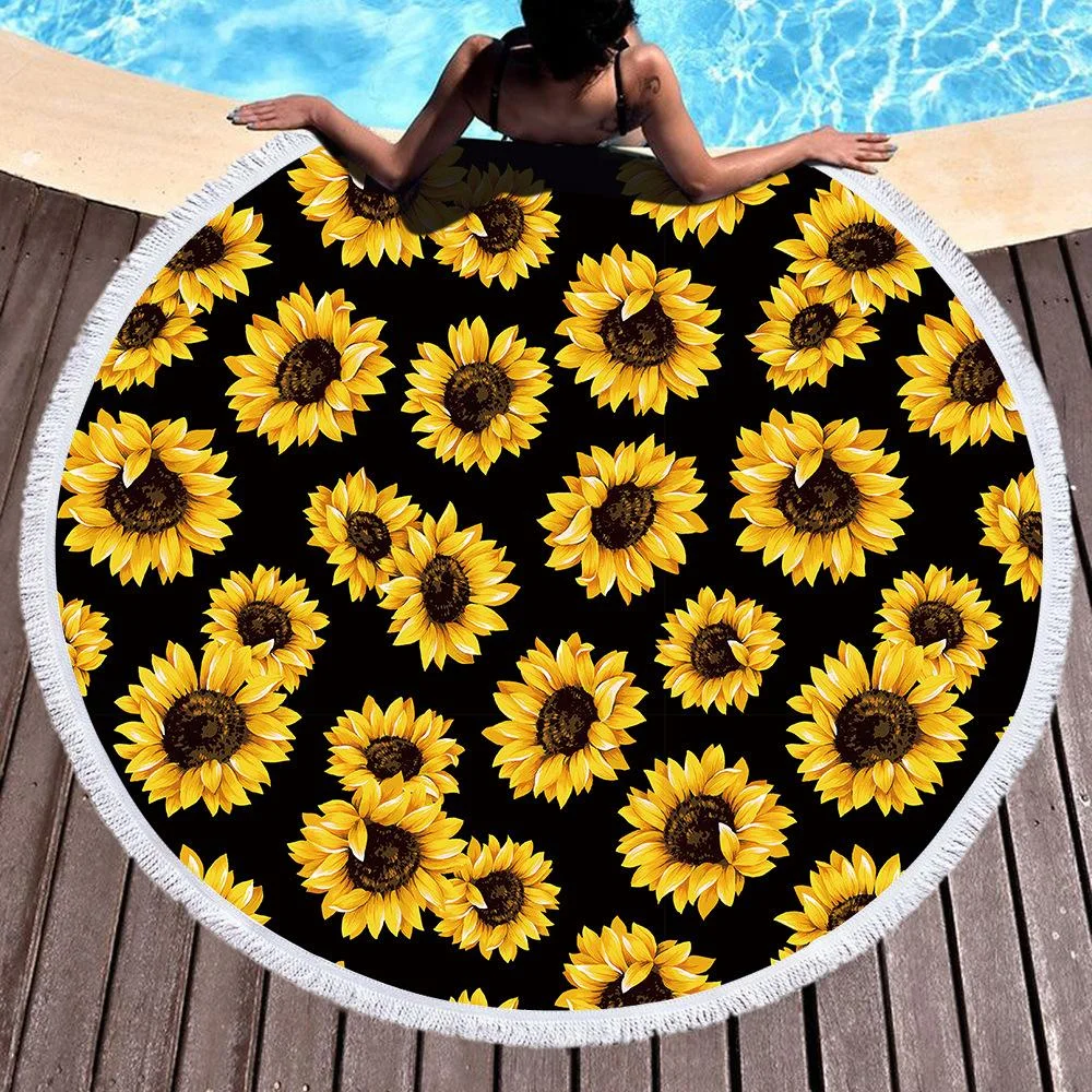 Sunflower Cover Up Beach Towel Tassel Blanket