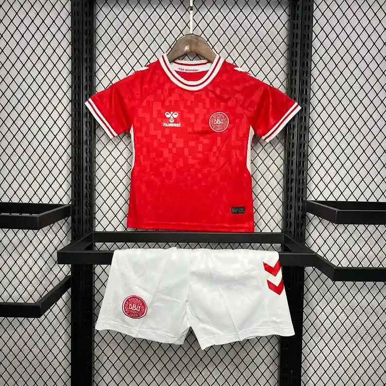2024 Denmark Home Football Jersey for Kids