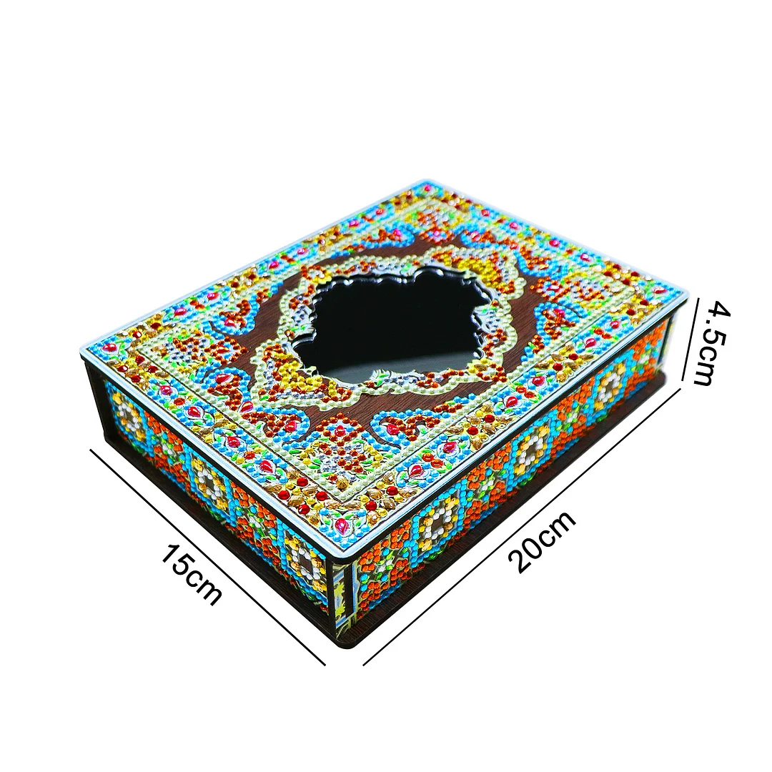 New Diamond Mosaic Set Wooden Box With Mirror Diamond Painting Jewelry Storage Box Diamond Embroidery Diy Girl Birthday Gift