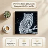 (25x25cm)DIY Glowing Owl Framed Handmade Pearl Painting Art Craft Kit Living Home Decor