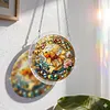 (25cm)DIY Acrylic Jigsaw Puzzle Window Hanging with Hanging Chain DIY Stained Glass Decoration Round Window Puzzle Decor for DIY Craft Project (Stained Glass Goldfish)