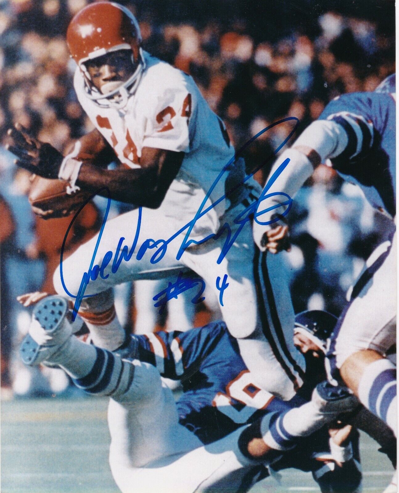 JOE WASHINGTON OKLAHOMA SOONERS ACTION SIGNED 8X10