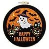 Halloween Ghost DIY Cotton Embroidery Kit with Embroidery Hoop Pre-Printed Pattern Needlework 30x30cm Starter Hand Stitch Kits for Beginners Adults