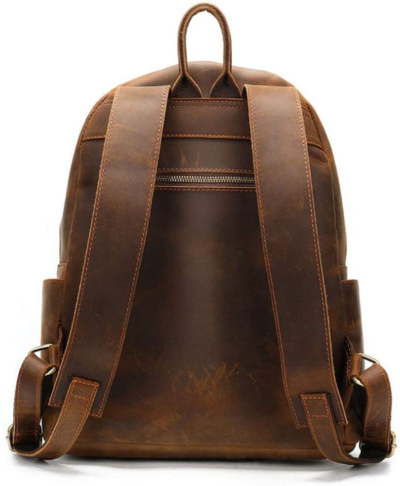 Leather Backpack Men Women Vintage Laptop Crazy Horse Leather Backpacks for School Bag Travel Backpack Male Bag