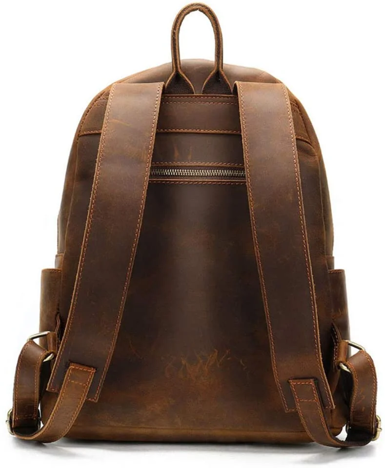 Leather Backpack Men Women Vintage Laptop Crazy Horse Leather Backpacks for School Bag Travel Backpack Male Bag