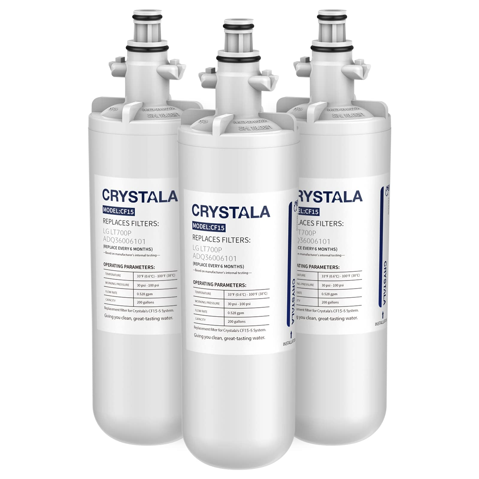 Crystala Filters LT700P Refrigerator Water Filter Replacement LG LT700P, Kenmore 469690