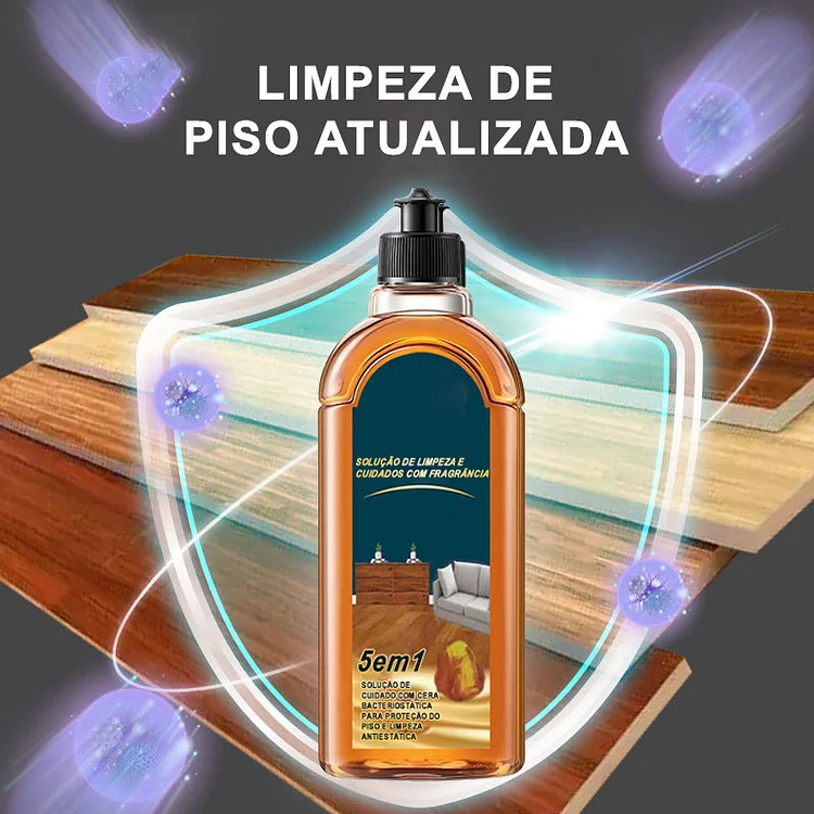 Limpa Piso, Removedor de Manchas e Odores de Ação Dupla, Protege Acabamentos Naturais de Pisos
