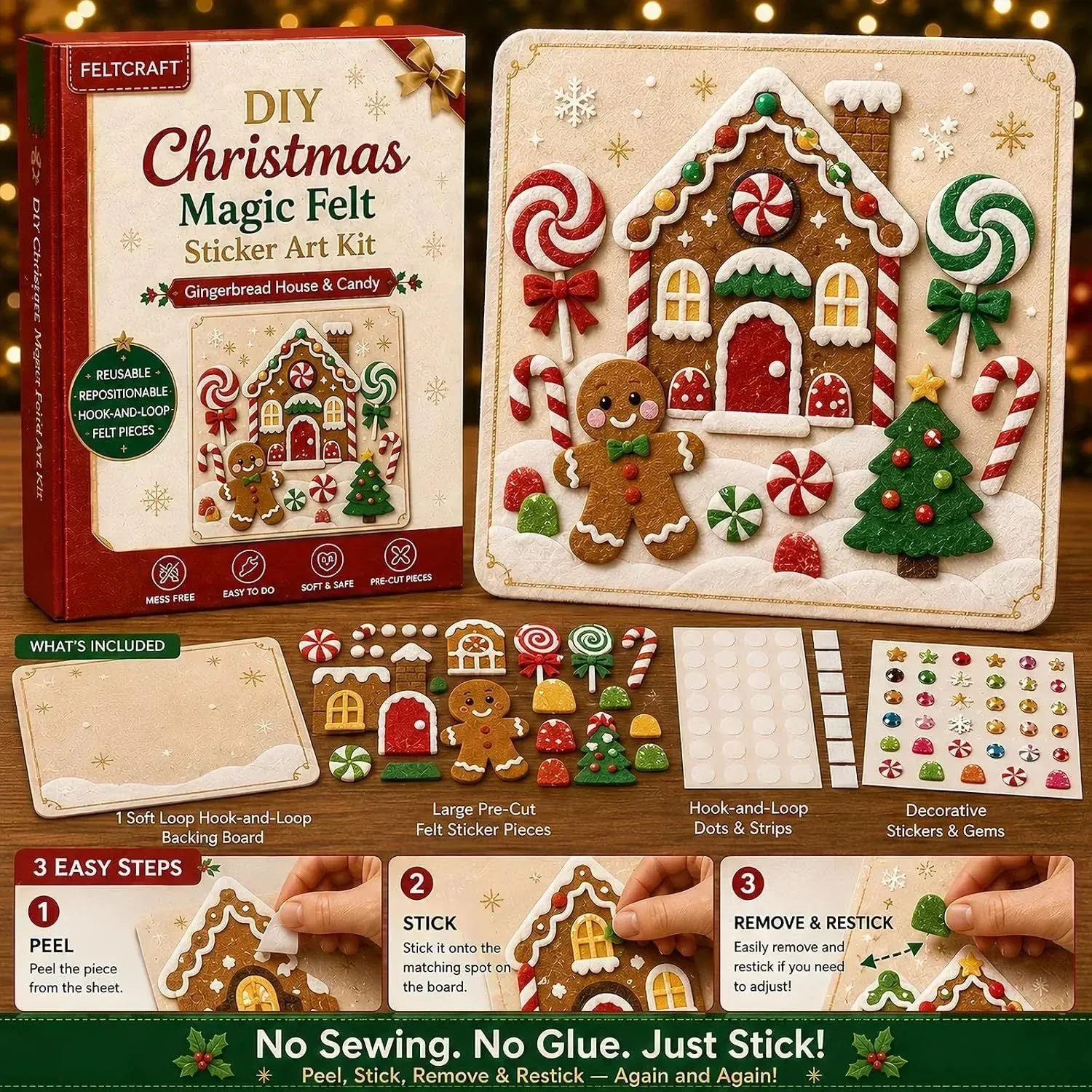 Christmas felt art kit contents
