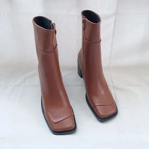 Party Short Boots Retro Black Booties Woman Winter Autumn Western Boots Women 2021 Fashion Ankle Cowboy Boots White Shoes Woman