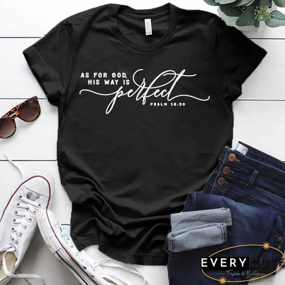Womens Short Sleeved God Shirts Christian Saying Printed Tops Women Casual Solid Color