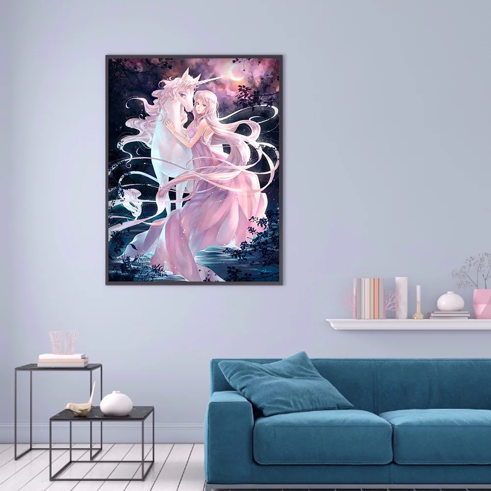 Diamond Painting - Full Round Drill - Cartoon Horse Angel(30*40cm)