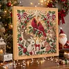 (20x20cm)Forest Xmas Critters DIY Pearl Painting Art With Inner Wooden Framed Kit