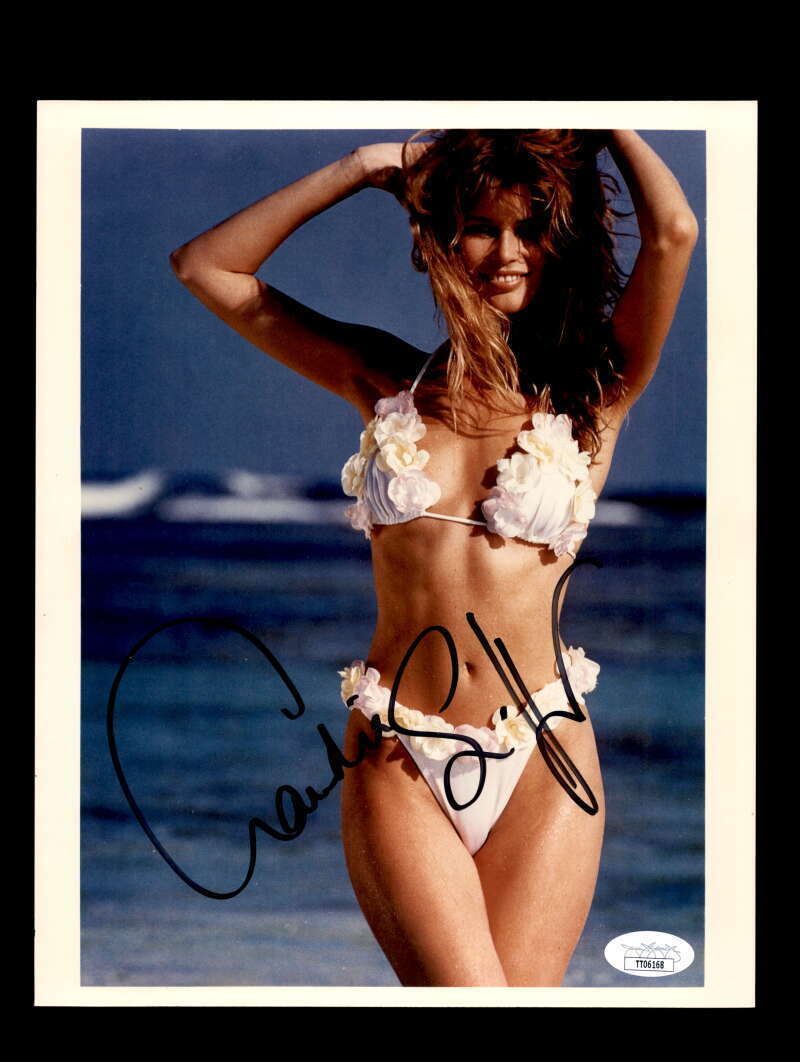 Claudia Schiffer JSA Cert Signed 8x10 Photo Poster painting Autograph