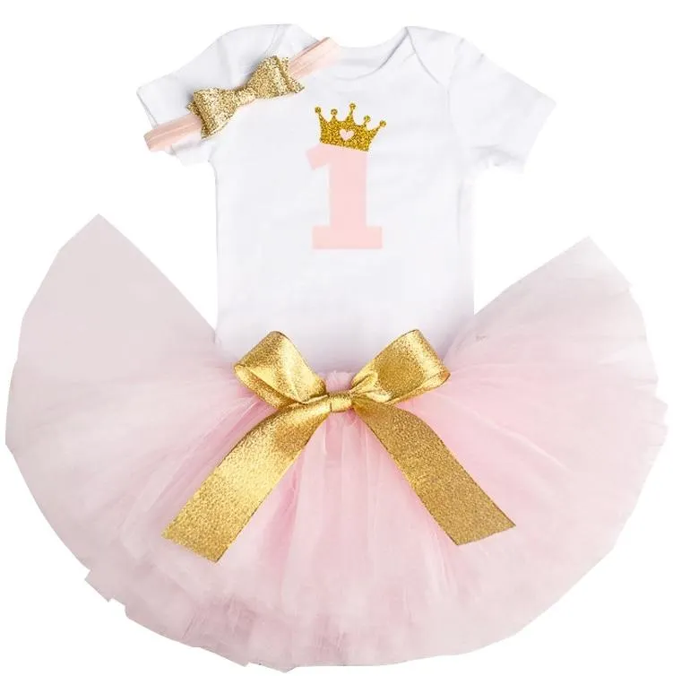 1 2 Year Old Baby Girls 2st Birthday Party Dress Baptism Costume Infant  Princess Outfits 12M 24M Newborn Christening Puffy Gown