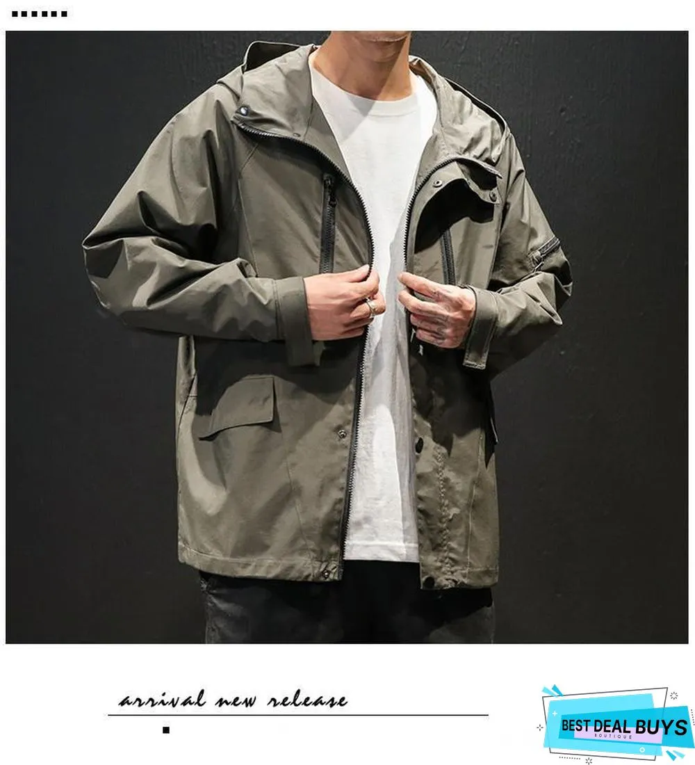 Men Windbreaker Fashion Army Tactical Men Streetwear Coat Jackets