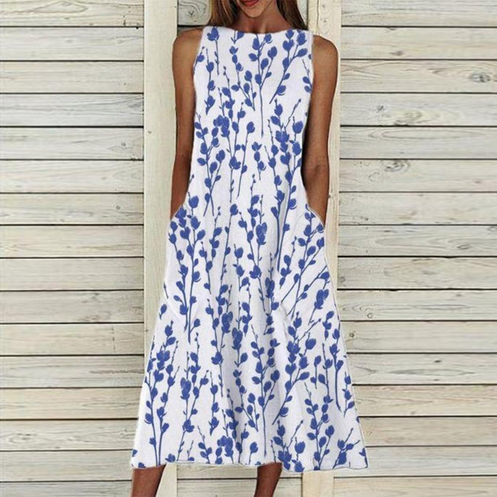 blue and white midi