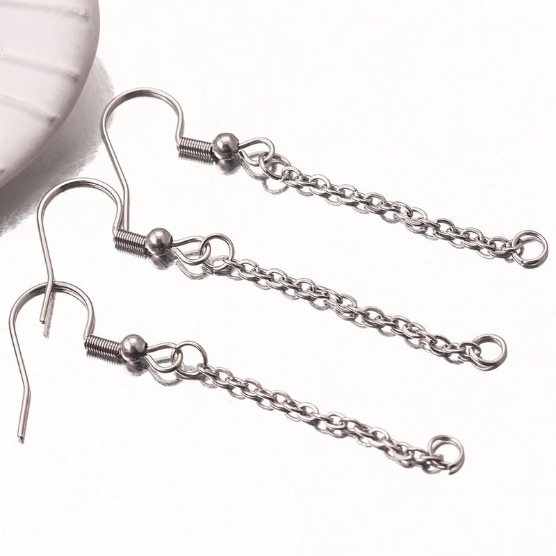 20 PCS/Package Stainless Steel Solid Color Hook Earring Findings Minimalist