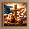 (40*40cm)Lion Flag - Full Round Drill Diamond Painting