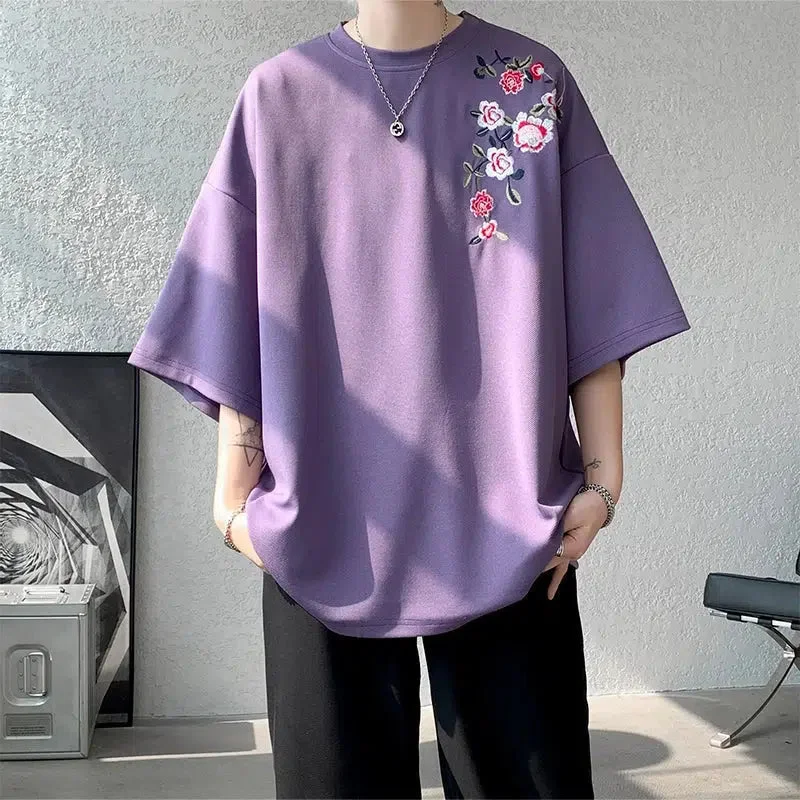 Brownm Embroidered Tee