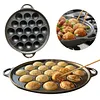19 Holes Takoyaki Grill Pan Octopus Ball Maker Non-Stick Takoyaki Pan Pre-Seasoned Cast Iron Octopus Ball Grill for Baking Cooking Kitchen Gadgets