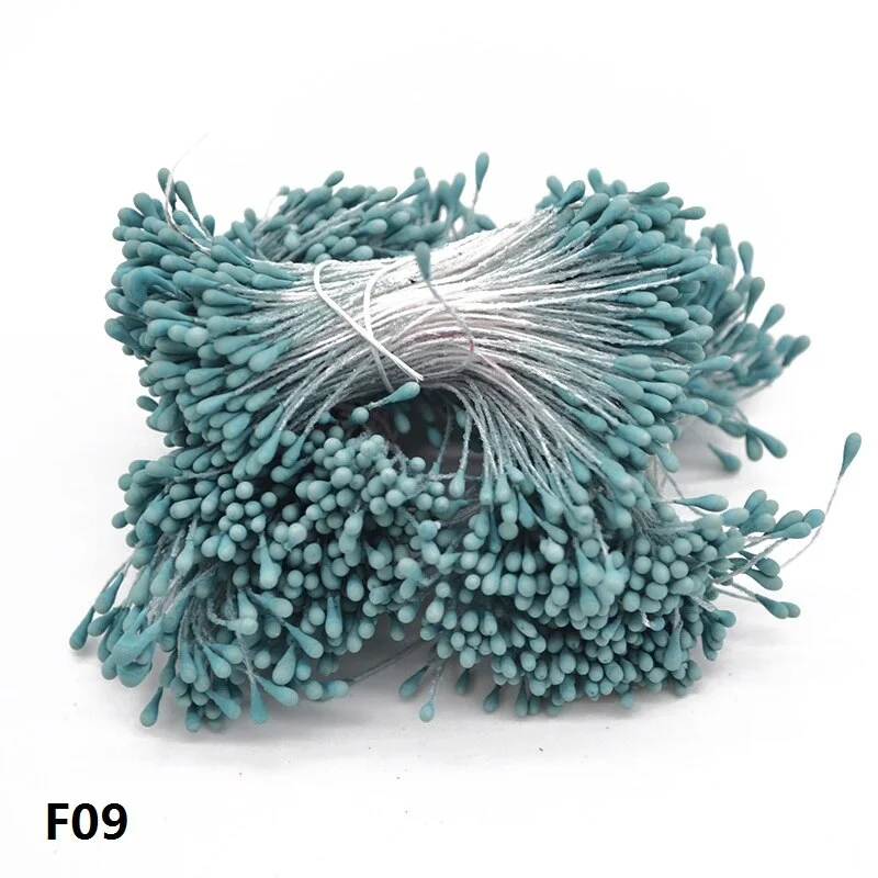 1 Bundle= 800Pcs Artificial Flower Double Heads Stamen Pearlized Craft Cards Cakes Decor Floral for Home Wedding Party Decor