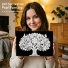 DIY Pearl Painting Butterfly Tree for Home Wall Decor with Frame(20x30cm)