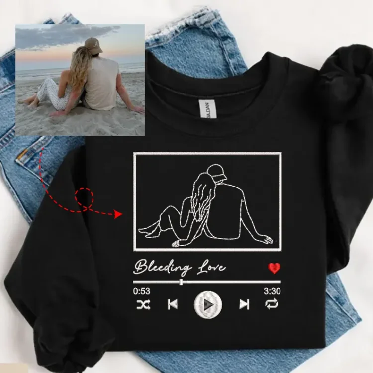 TOSCUSTOM™ Embroidered Hoodies Custom Your Portrait Lyric Weave Matching Sweaters