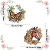 (US Local)2Pcs Special Shaped Wreath Butterfly Horse Diamond Painting Hanging Decor Craft Kit