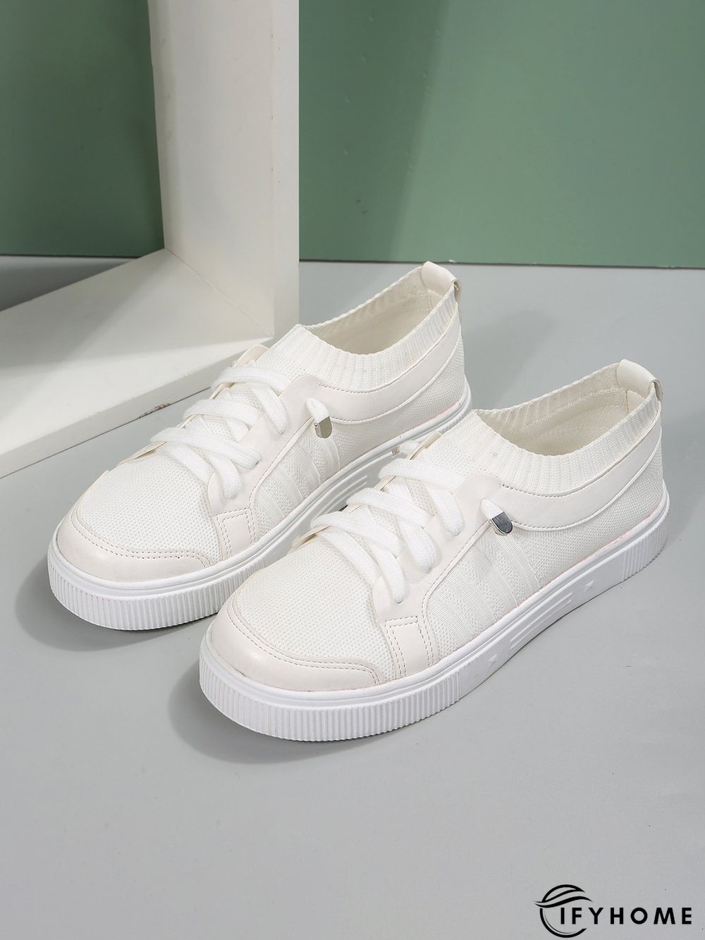 Women's Plain Color Split Joint lip On Fly Woven Shoes | IFYHOME