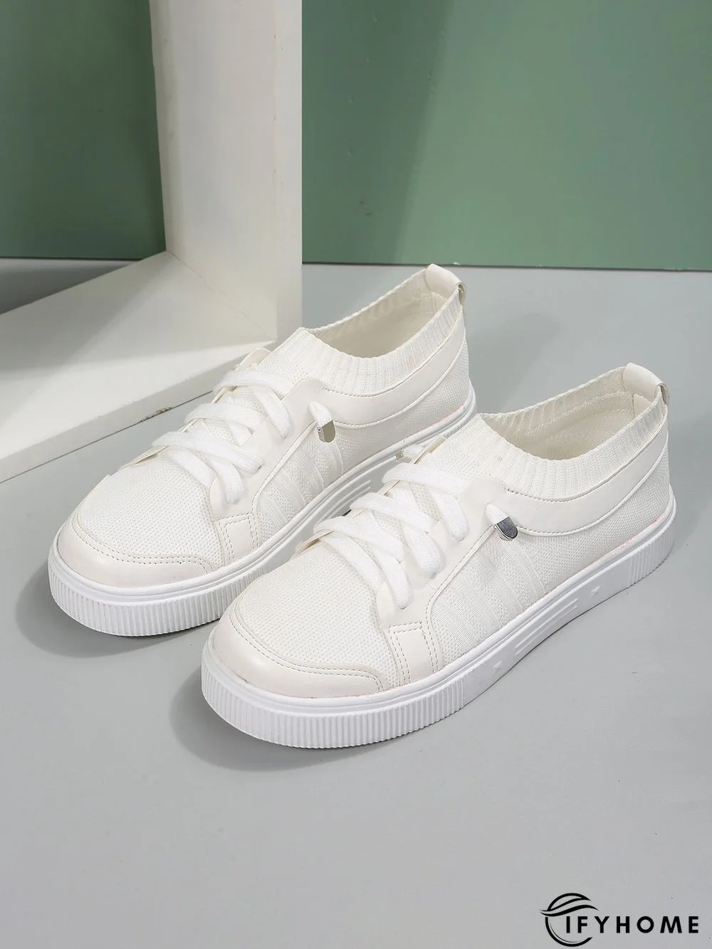 Women's Plain Color Split Joint lip On Fly Woven Shoes | IFYHOME