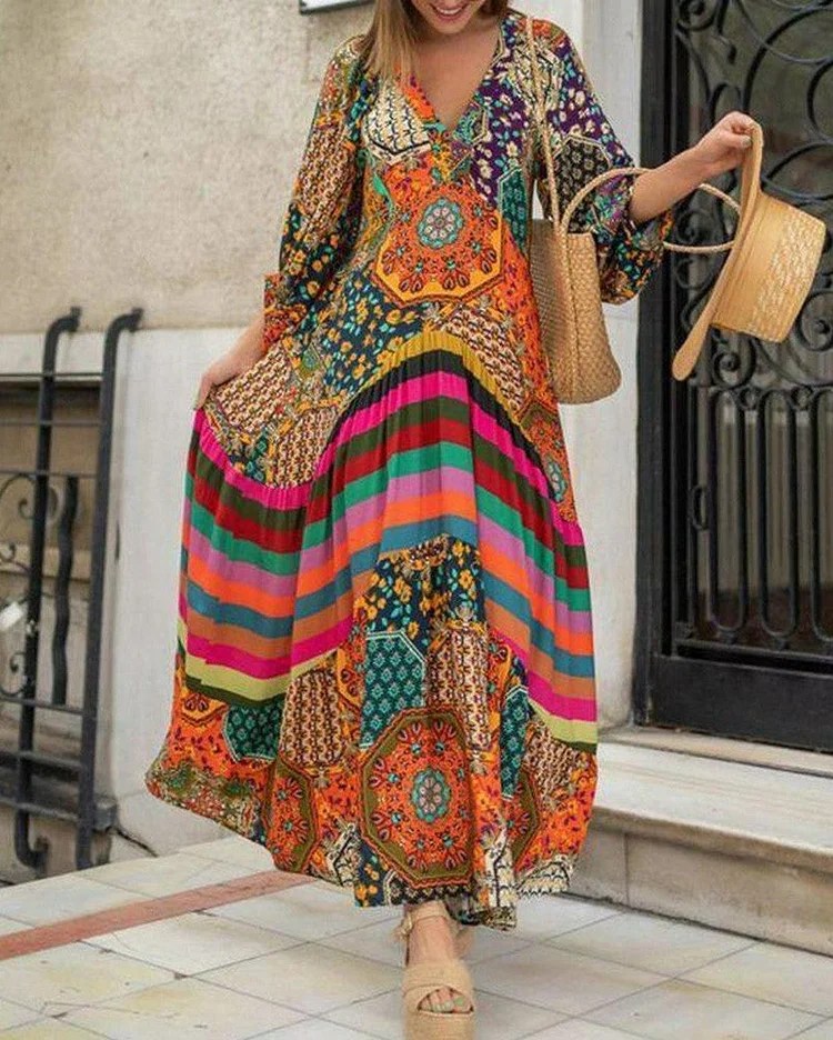 Casual Women's Printed Maxi Dress