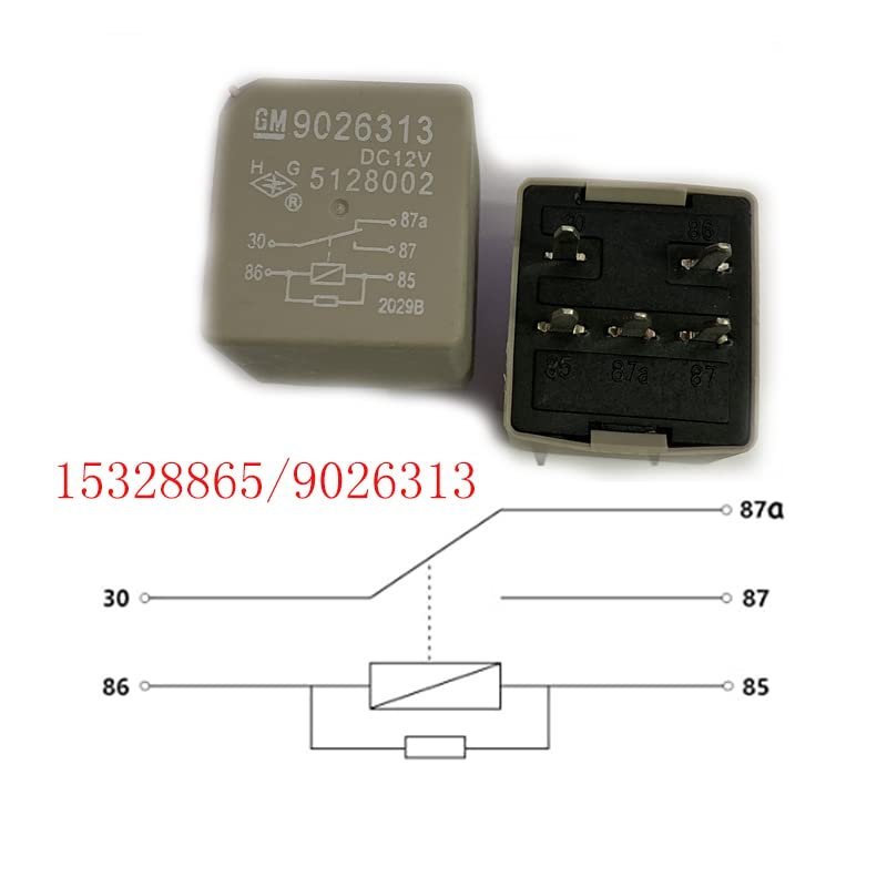 Relay 5 Pins 15328865  12193602 for Chevy GMC GM Bui-CKS Coolant Temperature Sensor Fan Control Multi-Purpose