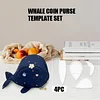 Whale Coin Purse Template Set With Instructions