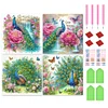 (US Local)4Pack Peacock-Crystal Rhinestone Diamond Painting(30x30cm)