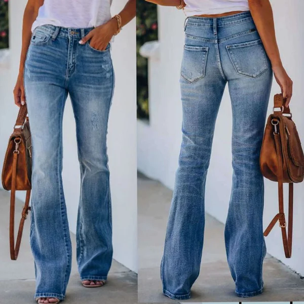 High-Waist Hip-Lifting Stretchy Flare Jeans