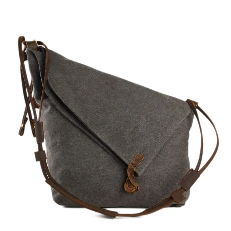 Waxed Canvas Messenger Bag Crossbody Bag Shoulder Bag Satchel School Bag