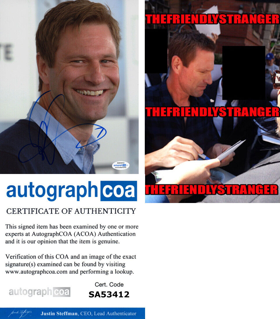 AARON ECKHART signed Autographed 8X10 Photo Poster painting d PROOF - The Dark Knight ACOA COA
