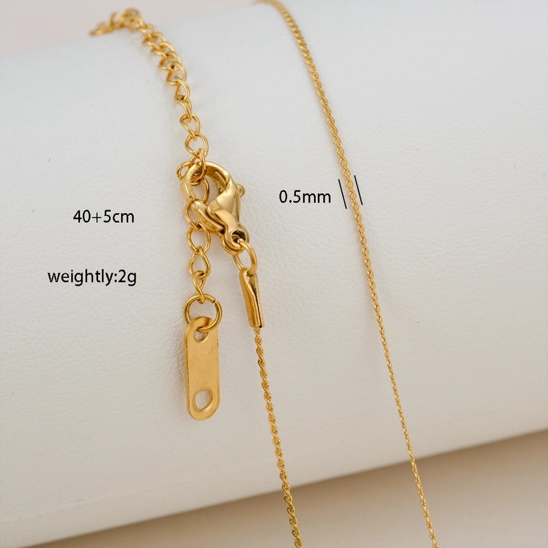 Basic Minimalist Solid Color 304 Stainless Steel 18K Gold Plated Necklace