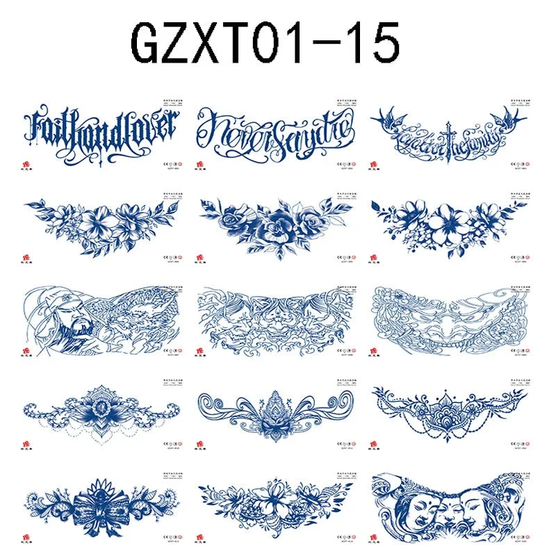 Herbal juice chest sticker tattoo sticker lasts 15 days herbal plant semi-permanent juice tattoo on chest back