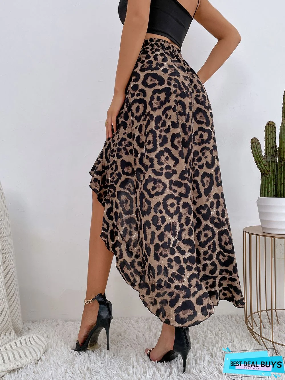 Ins Casual Trend Irregular Print Skirt A-Line Skirt