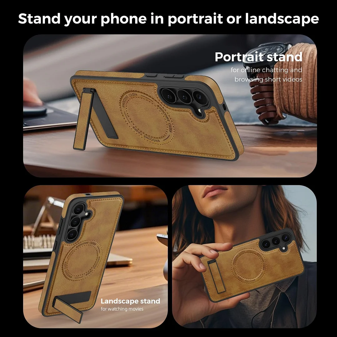 Samsung Galaxy Z Fold 6 Leather Case Magnetic Protective Case Holder Phone Case