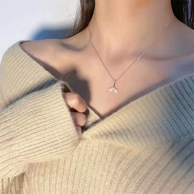 Mermaid Tail Zirconia Gold-Plated Necklace