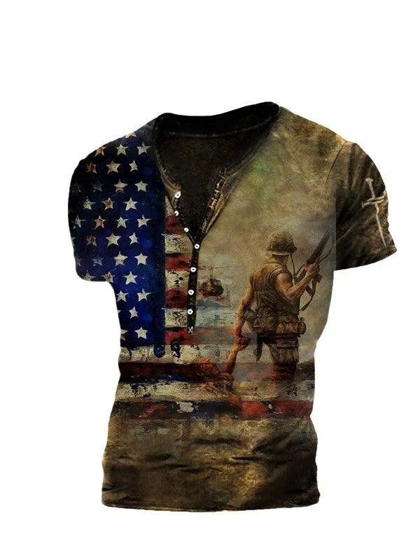 Men's outdoor independence day printed Freedom shirt