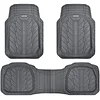 CAR PASS DeepDish Floor Mats for Cars Full Set,Heavy Duty Rubber Car Mats 3-Piece,Universal Waterproof Trim-to Fit Automotive Floor Mats for Truck Van SUV, Durable All-Weather Car Mats(Pure Gray)