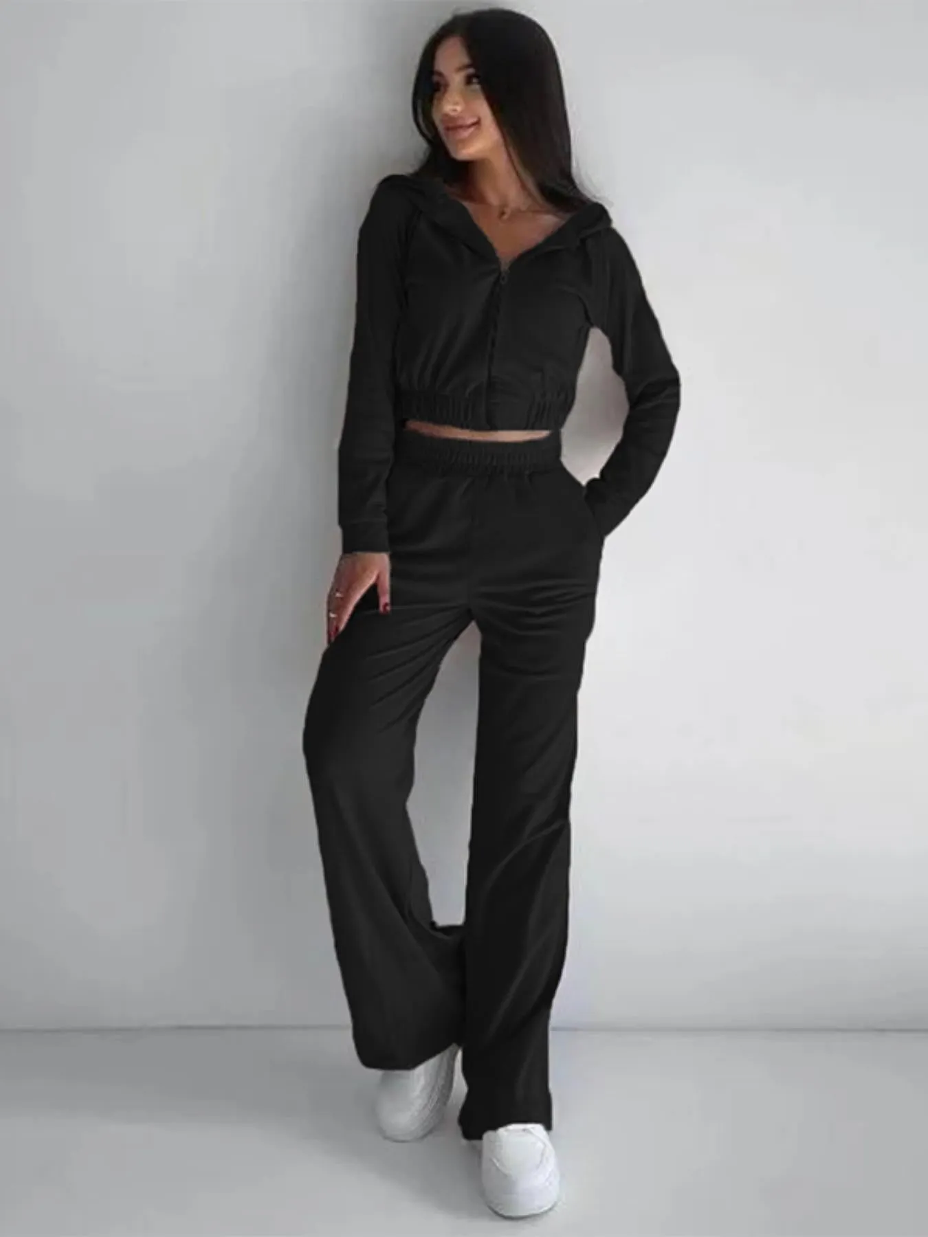 Solid Color Long Sleeve Set